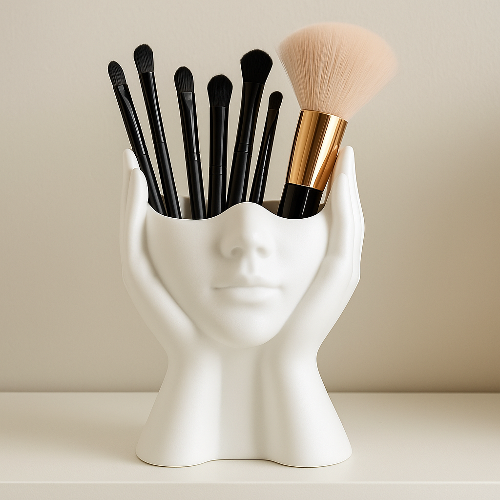 Aesthetic Face Brush Holder – Makeup Organizer